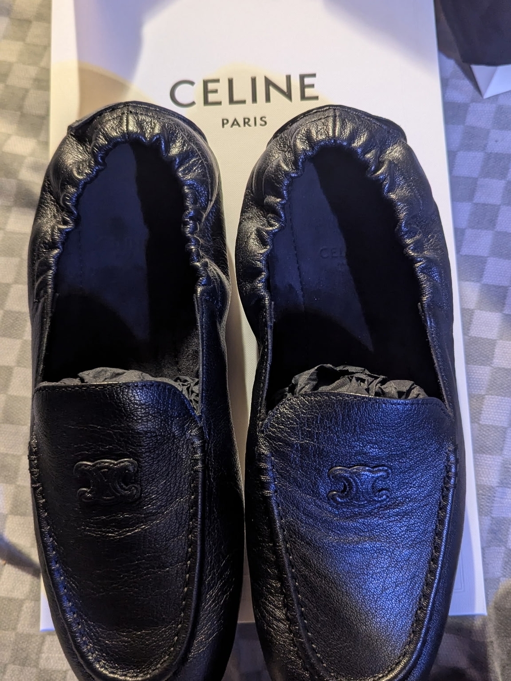 Celine Black Goat skin Men’s Slip-On Loafers